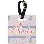 Sewing Time Plastic Luggage Tag - Square w/ Name or Text