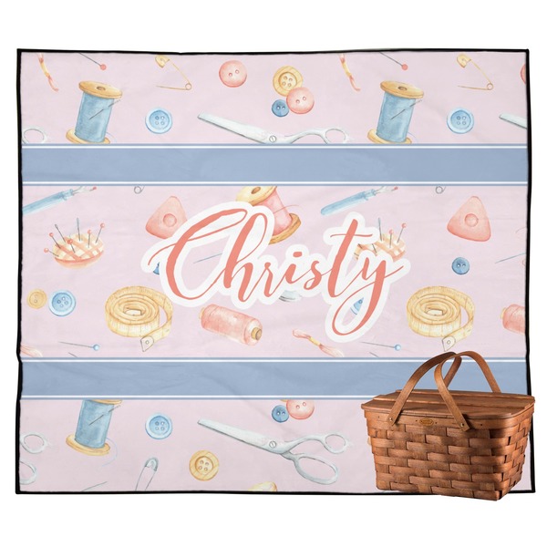 Custom Sewing Time Outdoor Picnic Blanket (Personalized)