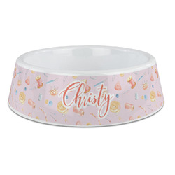 Sewing Time Plastic Dog Bowl - Large (Personalized)