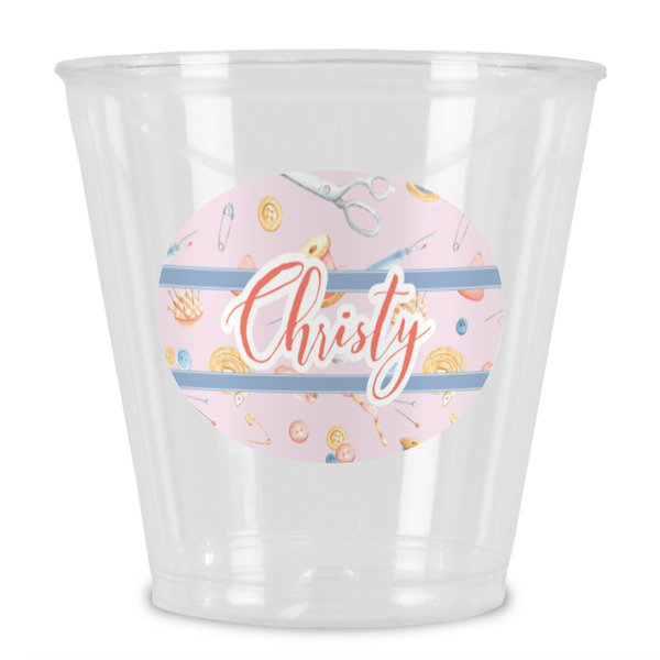 Custom Sewing Time Plastic Shot Glass (Personalized)