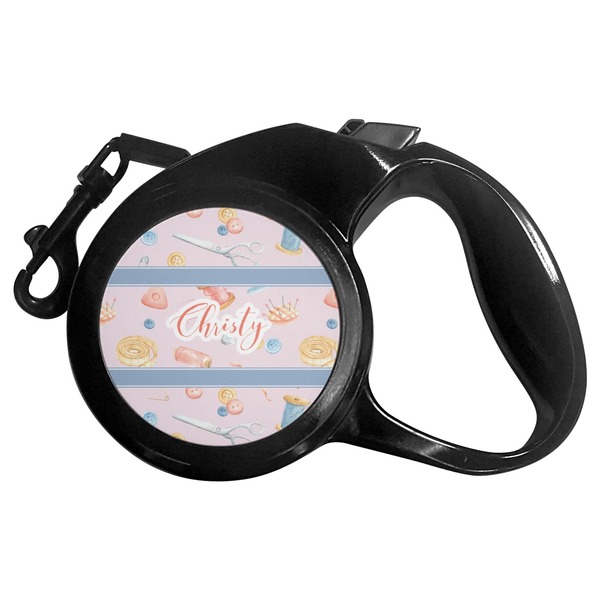 Custom Sewing Time Retractable Dog Leash - Medium (Personalized)