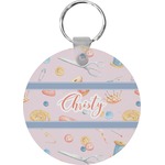 Sewing Time Round Plastic Keychain (Personalized)