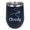 Sewing Time Stainless Wine Tumblers - Navy - Double Sided - Front