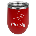 Sewing Time Stemless Stainless Steel Wine Tumbler - Red - Double Sided (Personalized)