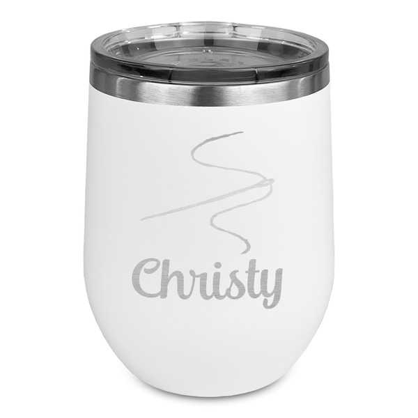 Custom Sewing Time Stemless Stainless Steel Wine Tumbler - White - Double Sided (Personalized)