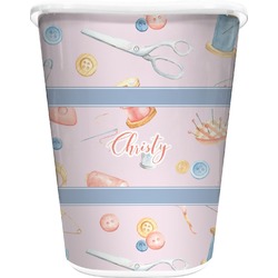 Sewing Time Waste Basket - Double Sided (White) (Personalized)