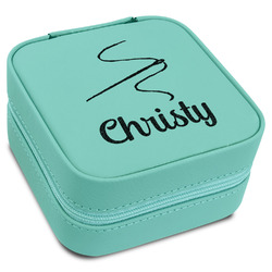 Sewing Time Travel Jewelry Box - Teal Leather (Personalized)