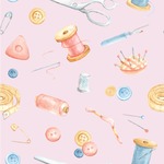 Sewing Time Wallpaper & Surface Covering (Peel & Stick 24"x 24" Sample)