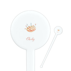 Sewing Time 7" Round Plastic Stir Sticks - White - Double Sided (Personalized)