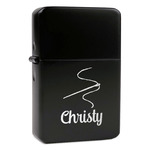 Sewing Time Windproof Lighter - Black - Double Sided & Lid Engraved (Personalized)