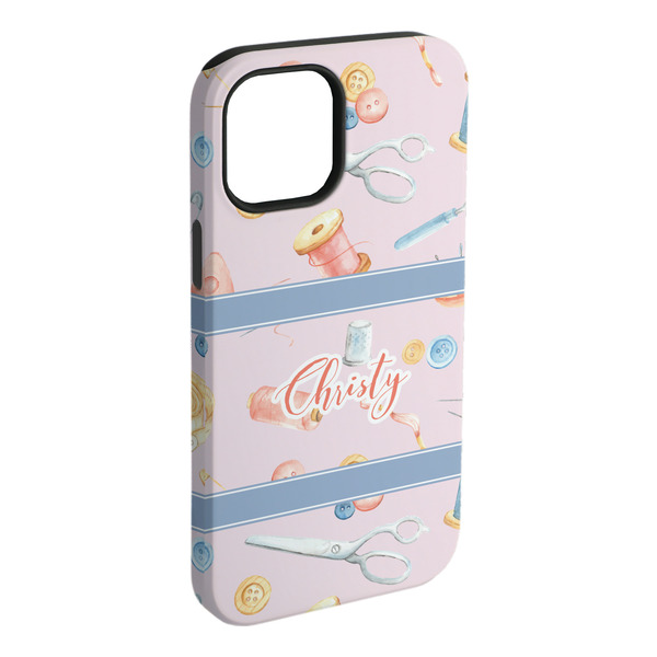 Custom Sewing Time iPhone Case - Rubber Lined - iPhone 15 Plus (Personalized)