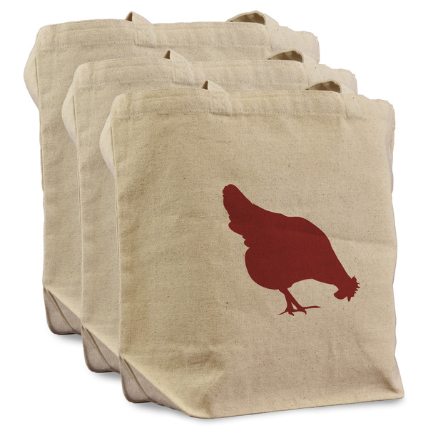 Custom Farm Quotes Reusable Cotton Grocery Bags - Set of 3