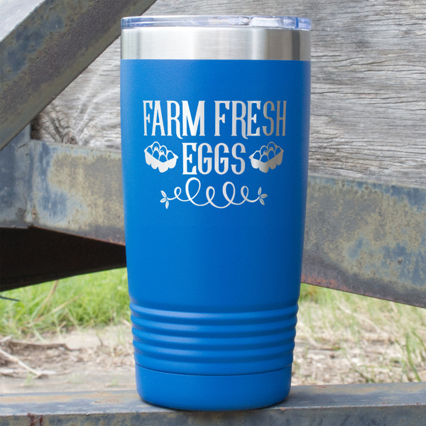 Custom Farm Quotes 20 oz Stainless Steel Tumbler - Royal Blue - Double Sided