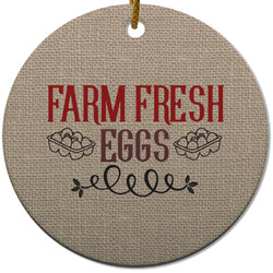 Farm Quotes Round Ceramic Ornament