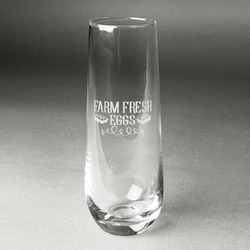 Farm Quotes Champagne Flute - Stemless Engraved - Single