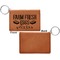 Farm Quotes Cognac Leatherette Keychain ID Holders - Front Apvl