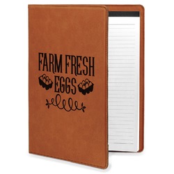 Farm Quotes Leatherette Portfolio with Notepad - Large - Double Sided