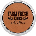 Farm Quotes Set of 4 Leatherette Round Coasters w/ Silver Edge