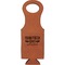 Farm Quotes Cognac Leatherette Wine Totes - Single Front