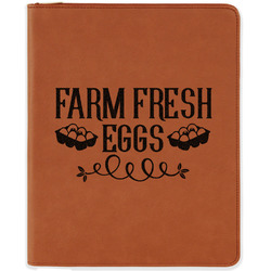 Farm Quotes Leatherette Zipper Portfolio with Notepad