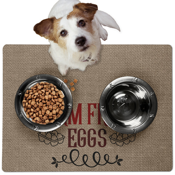 Custom Farm Quotes Dog Food Mat - Medium