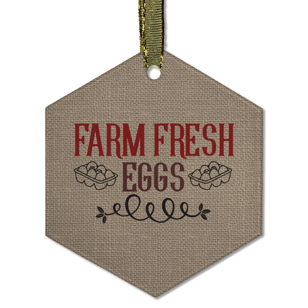 Custom Farm Quotes Flat Glass Ornament - Hexagon