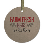 Farm Quotes Flat Glass Ornament - Round