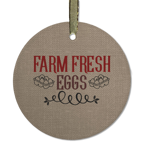 Custom Farm Quotes Flat Glass Ornament - Round