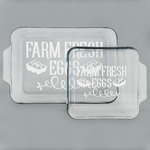 Farm Quotes Set of Glass Baking & Cake Dish - 13in x 9in & 8in x 8in