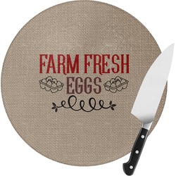 Farm Quotes Round Glass Cutting Board - Medium