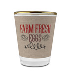 Farm Quotes Glass Shot Glass - 1.5 oz - with Gold Rim - Single