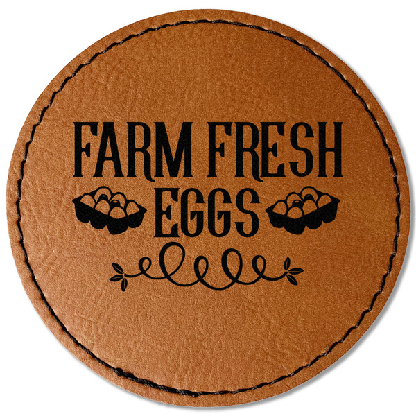 Custom Farm Quotes Faux Leather Iron On Patch - Round