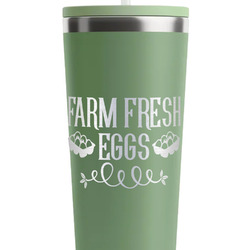 Farm Quotes RTIC Everyday Tumbler with Straw - 28oz - Light Green - Double-Sided