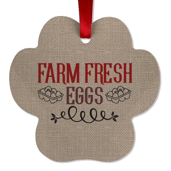 Custom Farm Quotes Metal Paw Ornament - Double Sided