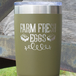 Farm Quotes 20 oz Stainless Steel Tumbler - Olive - Double Sided