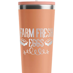 Farm Quotes RTIC Everyday Tumbler with Straw - 28oz - Peach - Single-Sided