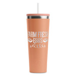 Farm Quotes RTIC Everyday Tumbler with Straw - 28oz - Peach - Double-Sided