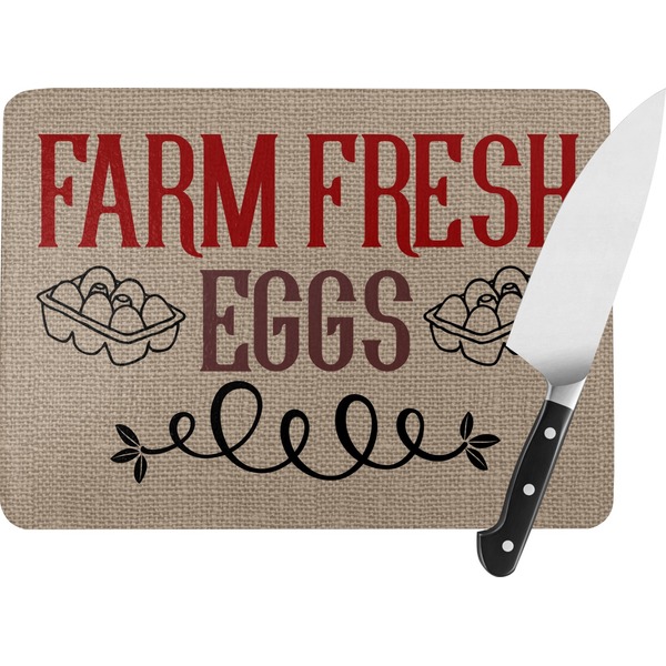 Custom Farm Quotes Rectangular Glass Cutting Board - Medium - 11"x8"