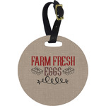 Farm Quotes Plastic Luggage Tag - Round