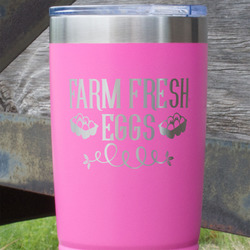 Farm Quotes 20 oz Stainless Steel Tumbler - Pink - Double Sided