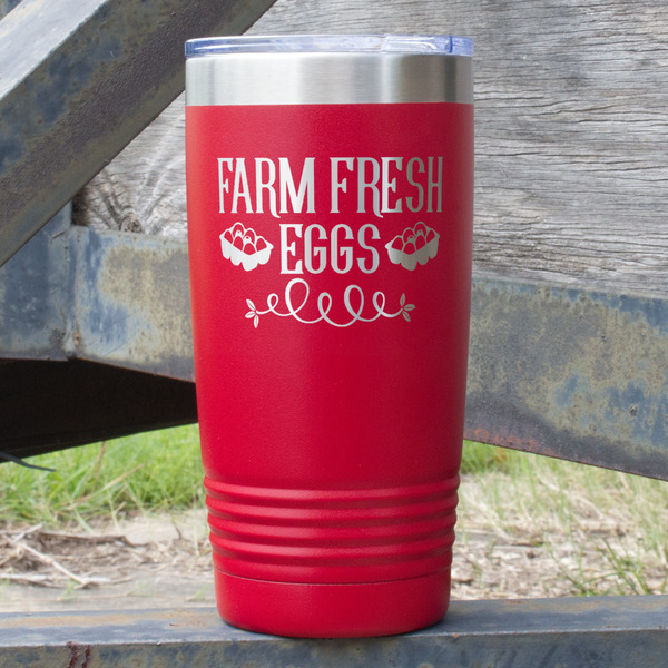 Custom Farm Quotes 20 oz Stainless Steel Tumbler - Red - Single Sided