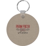 Farm Quotes Round Plastic Keychain