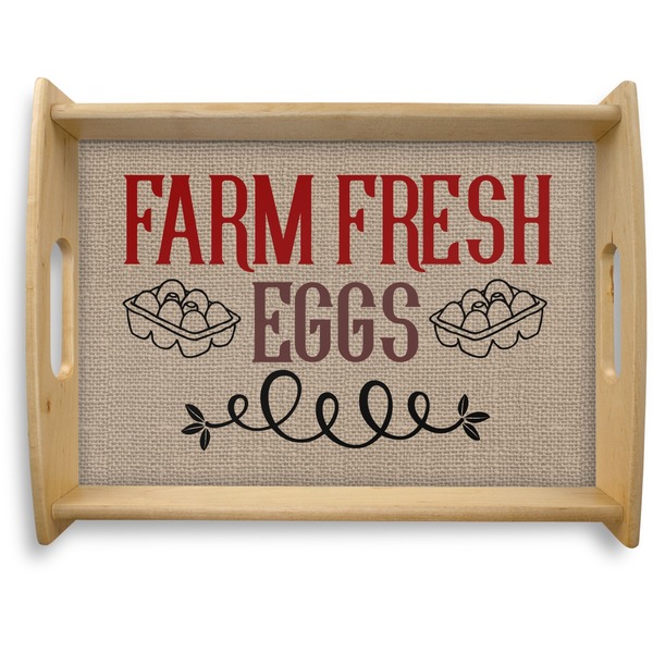 Custom Farm Quotes Natural Wooden Tray - Large