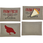 Farm Quotes Set of 4 Glass Rectangular Appetizer / Dessert Plate