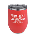 Farm Quotes Stemless Stainless Steel Wine Tumbler - Coral - Double Sided