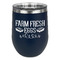 Farm Quotes Stainless Wine Tumblers - Navy - Double Sided - Front