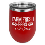 Farm Quotes Stemless Stainless Steel Wine Tumbler - Red - Double Sided