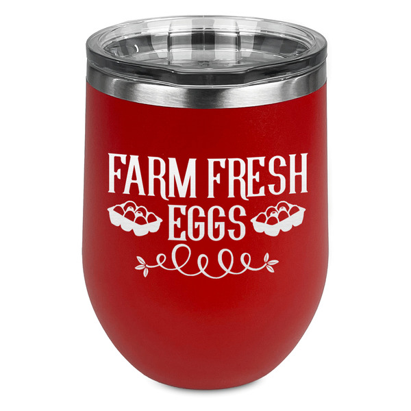 Custom Farm Quotes Stemless Stainless Steel Wine Tumbler - Red - Double Sided