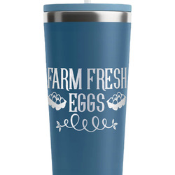 Farm Quotes RTIC Everyday Tumbler with Straw - 28oz - Steel Blue - Double-Sided