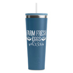 Farm Quotes RTIC Everyday Tumbler with Straw - 28oz - Steel Blue - Double-Sided